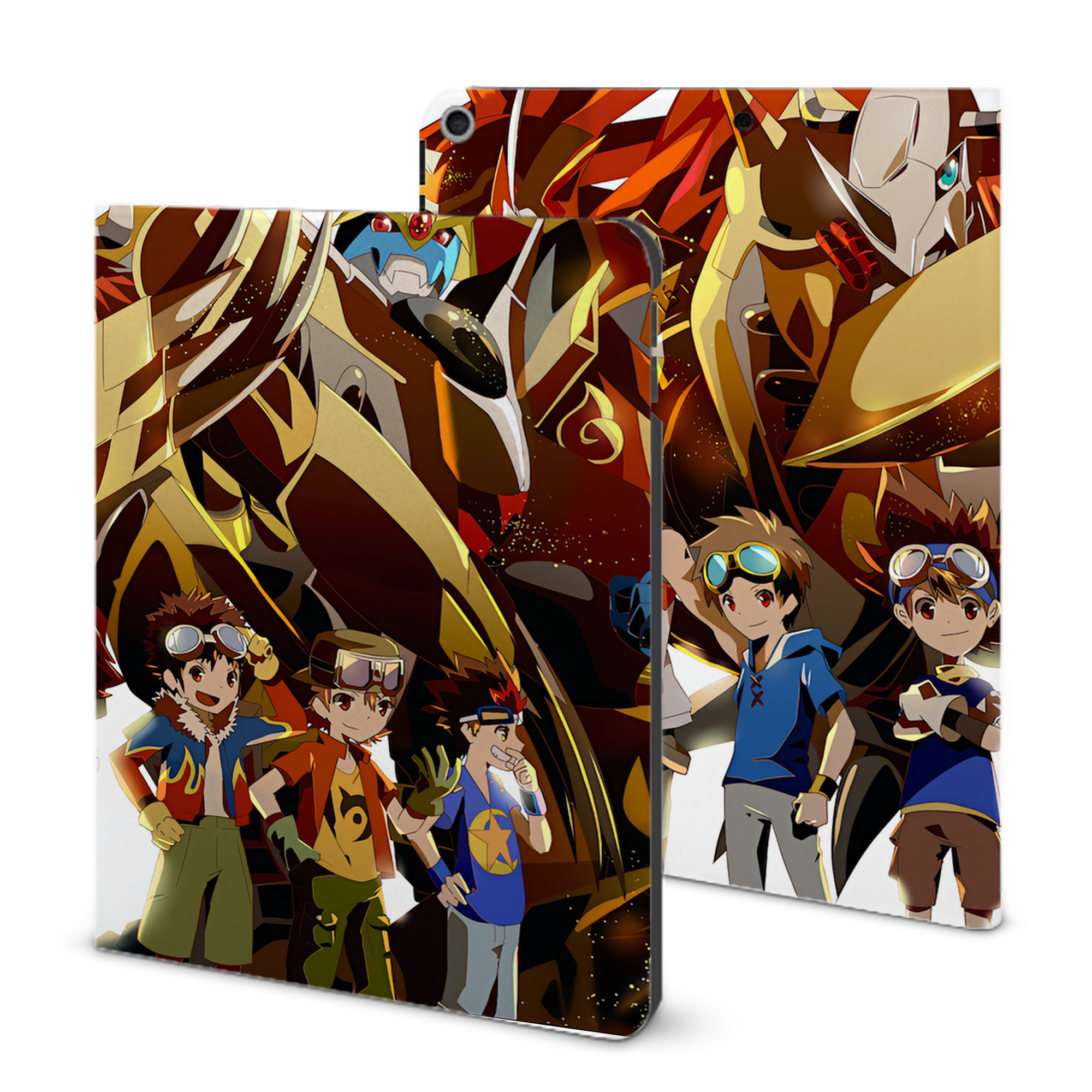 （画像用） Digimon デジタルモンスター/デジモン IPad ケース ブック型 PUレザー TPU 耐衝撃 軽量 薄型 ペン収納なし 全面保護 IPad 各モデル対応